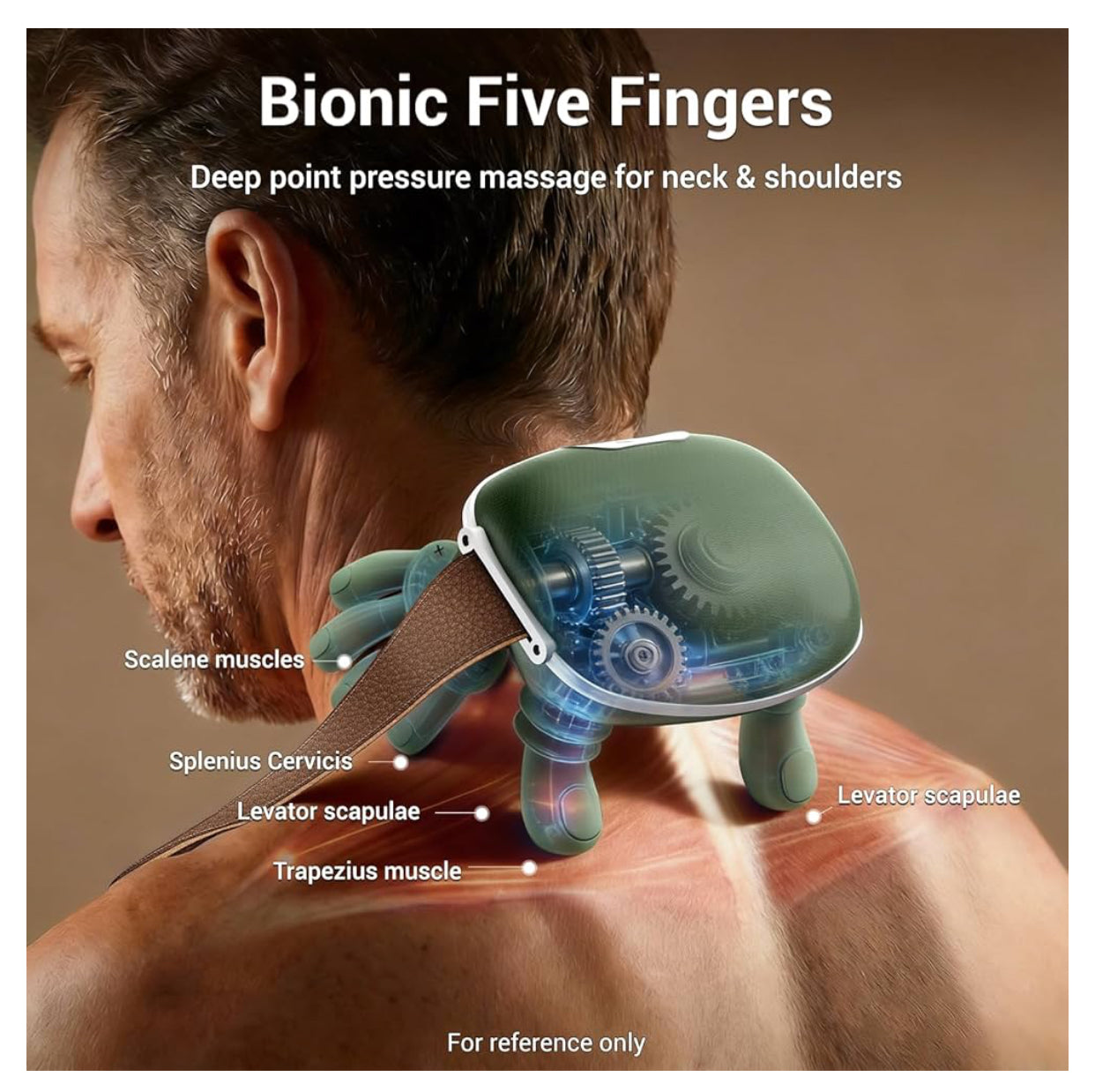 Neck Massager with Heat, Bionic Deep Tissue Shiatsu Kneading, Cordless Rechargeable Hands‑Free Wearable for Muscles, Home Office Back and Shoulder Massagers with Fingers